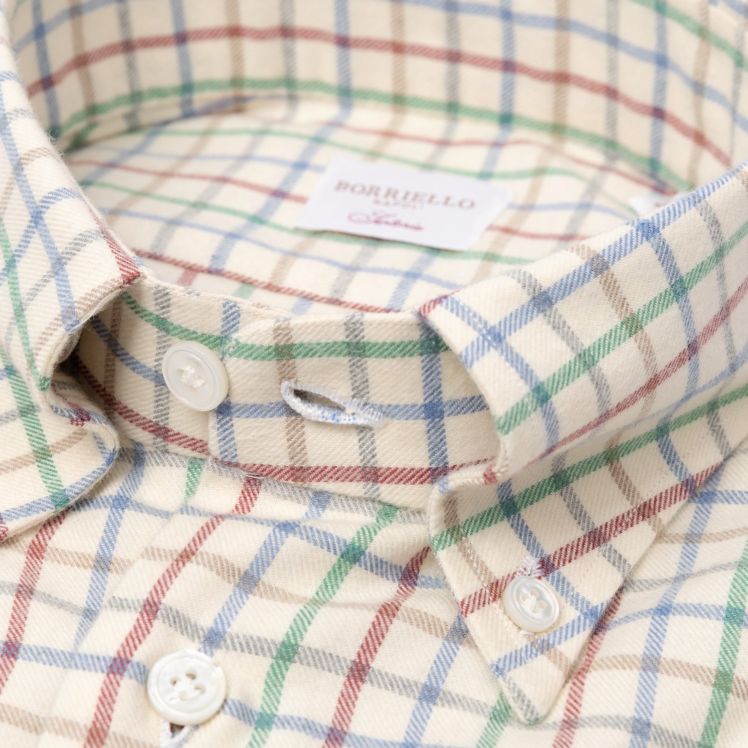 Kariertes Hemd "Cash-Twill" mit Button Down Kragen und Sportmanschette - Handarbeit